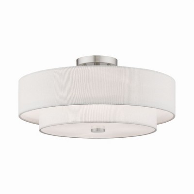 Livex Lighting Claremont 4 - Light Semi-Flush Mount in  Brushed Nickel