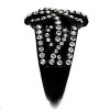 Slickblue Women’s Ornate Pave Ring, Black Stainless Steel with Clear Synthetic Crystals, Modern Style, Size 5–10 - 4 of 4