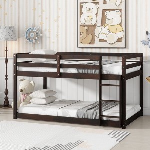 NicBex Twin Over Twin Bunk Bed,Wood Bunk Beds with Ladder,Bunk Bed Frame for Kids,Box Spring Not Required - 1 of 4