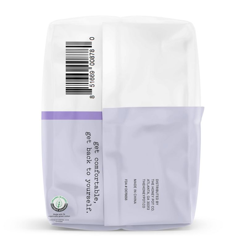 The Honey Pot Company, Non-Herbal Overnight Pads with Wings, Organic Cotton Cover - 12 ct, 3 of 13