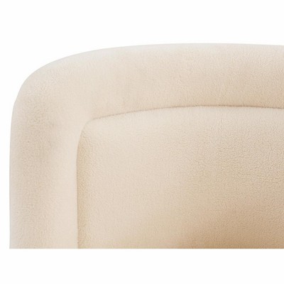 Ivory Gold 32" Swivel Accent Chair with Wood Base