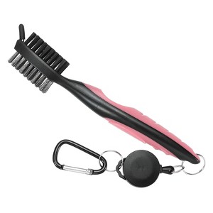 Unique Bargains Golf Tools with Cleaning Nail 2ft Retractable Lanyard Double Head Golf Club Brush - 1 of 4