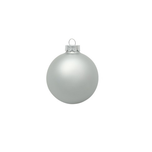 Northlight 8ct Silver Matte Finish Glass Christmas Ball Ornaments - 3. ...