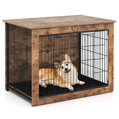 Tangkula Dog Crate Furniture for Small/Medium Dogs 33" Indoor Pet House Side End Table