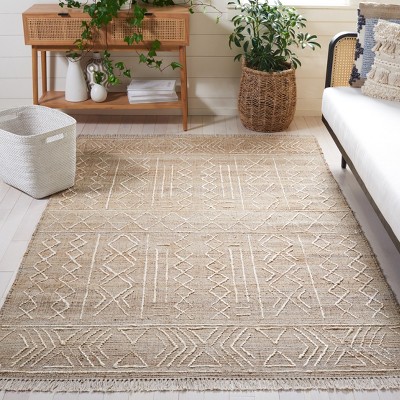 Ivory Cotton Hand-Knotted Non-Slip Rectangular Rug - 3' x 5'