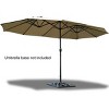 Costway 15' Market Outdoor Umbrella Double-Sided Twin Patio Umbrella with Crank beige - 4 of 4