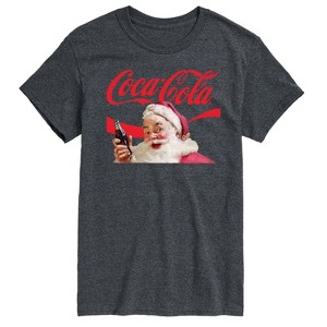 Men's - Coca Cola - Santa Closeup Coca Cola Logo Short Sleeve Graphic T-Shirt - 1 of 4