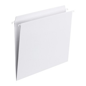 Smead FasTab Hanging File Folder, Straight-Cut Built-In Tab, Letter Size, White, 20 per Box (64102) - 1 of 4