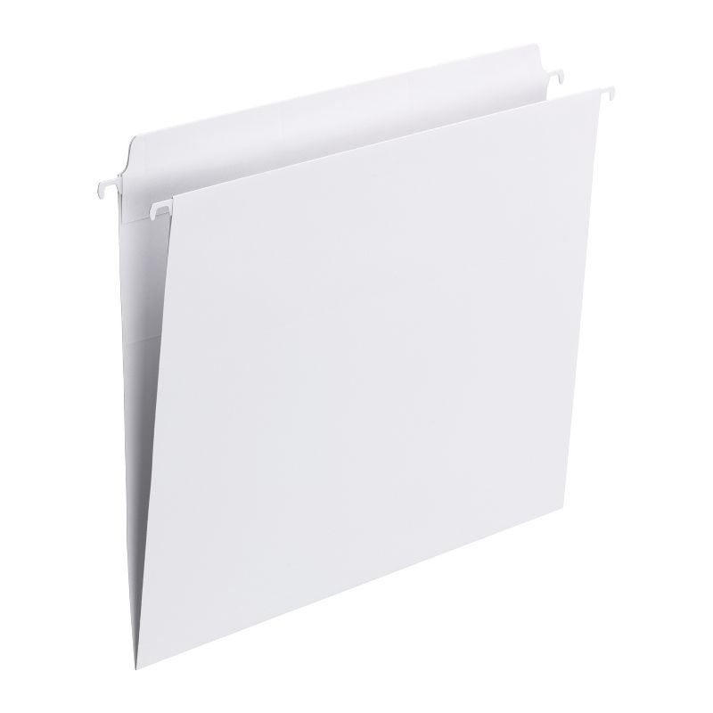 Smead FasTab Hanging File Folder, Straight-Cut Built-In Tab, Letter Size, White, 20 per Box (64102), 1 of 7