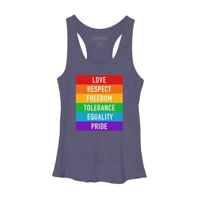 Adult Design By Humans Pride Rights Motto By PINHEAD66 Racerback Tank Top