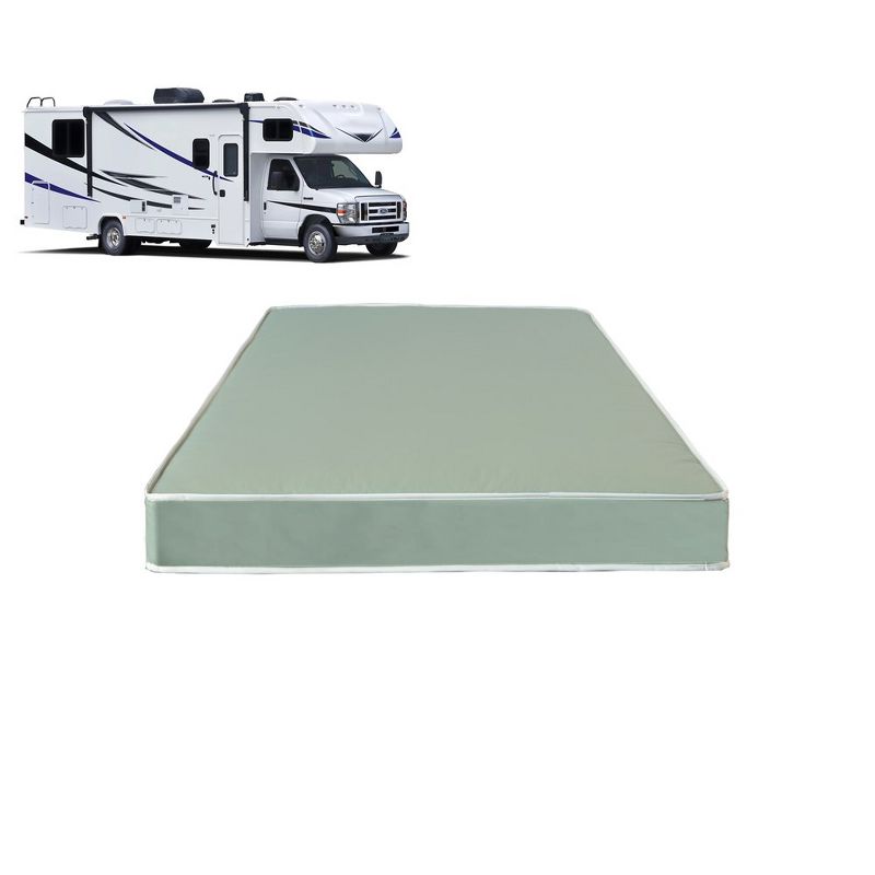 Continental Sleep, 4-Inch High-Density Foam Vinyl RV Mattress Replacement, Good for Trailers, Camper Vans and other Furniture Application, Green, 1 of 8