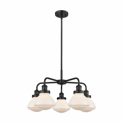 Olean - 5 Light Stem Hung Chandelier In Art Deco Style-13.5 Inches Tall and 24.5 Inches Wide