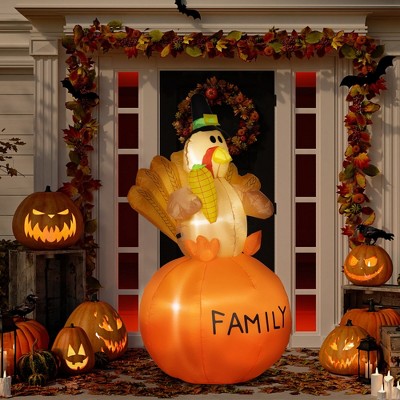 Hrinhom Inflatable Thanksgiving Turkey, Blow Up LED Display