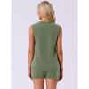 INSPIRE CHIC Women's V-Neck Tank Top and Drawstring Shorts Knit Pajama Set - 4 of 4