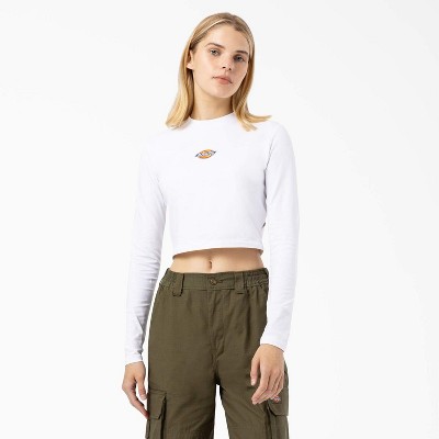 Dickies Women's Maple Valley Logo Long Sleeve Cropped T-Shirt