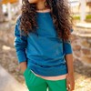 Kids' Organic Raglan Lightweight Sweatshirt Peacock Blue - Jackalo - 3 of 4