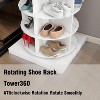 6-Tier Rotating Shoe Rack Tower, 360¡ã Spinning Free Standing Shoe Organizer for Entryway, Holds 24 Pairs, Circular Shoe Shelf Storage, White - 4 of 4