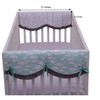 Bacati - Clouds in the City Mint//Gray set of 2 Small Side Crib Rail Guard Covers - 3 of 4