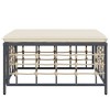 vidaXL Patio Footstool with Beige Cushion Poly Rattan - Outdoor Garden Lounge Footrest with Durable PE Rattan and Powder-Coated Steel Frame - 4 of 4