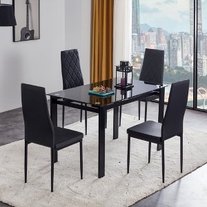 MAYEERTY 7-piece Dining Set - Rectangular Wood Table & 6 Upholstered Chairs for Family Gatherings - 1 of 4