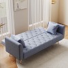 APRILSOUL  71"foldable double sofa, with American retro style, made of velvet material, suitable - 3 of 4