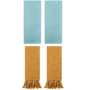 REGALWOVEN 4 Pcs Cotton Bathroom Hand Towels for Spa, Hotel - 1 of 4
