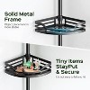 HAMITOR Shower Caddy Tension Pole：4-Tier Rustproof Bathroom Corner Shelf for Renters  Adjustable Bathtub Organizer with Soap Holder large - 2 of 4