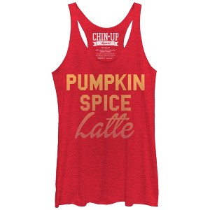 Women's CHIN UP Pumpkin Spice Latte Racerback Tank Top - 1 of 3