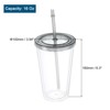 Unique Bargains Double Wall Acrylic Clear Straw Tumbler with Lid - 2 of 4