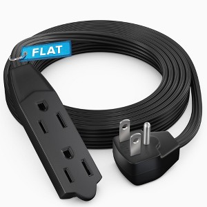 Maximm Flat Plug Extension Cord UL Certified 16 Gauge, 125V, 13 Amps, 1625 Watts Grounded 3-Prong Cord - 1 of 4