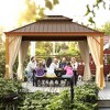 EROMMY Gazebo 12’x14’W/Steel Double Roof Hardtop Gazebo - 3 of 4