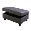 AndMakers 35 in. W Faux Leather Rectangle Ottoman with Storage - 3 of 4