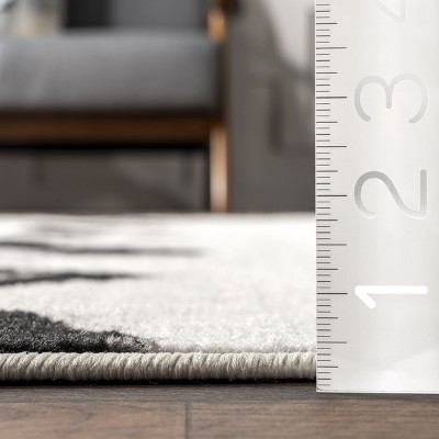 Reversible Chevrons Synthetic Area Rug, 4' x 6', Gray