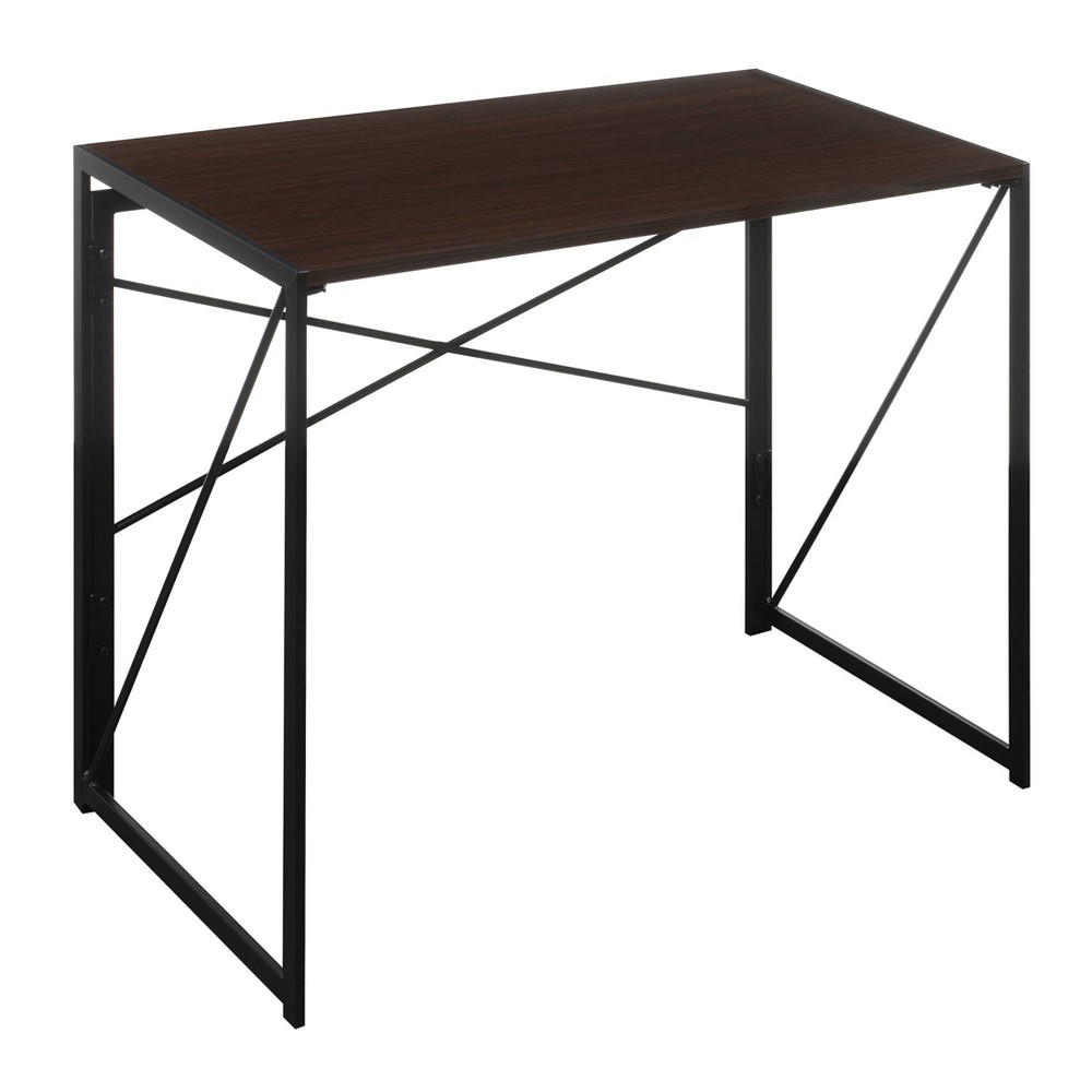 Photos - Office Desk Xtra Folding Desk Espresso/Black - Breighton Home