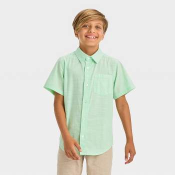 Boys' Short Sleeve Poplin Button-Down Shirt - Cat & Jack™