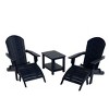 WestinTrends Tuscany HIPS Outdoor Patio Folding Adirondack Chairs with Ottomans and Side Table (5-Piece Conversation Set) - 3 of 4
