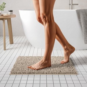 Mayshine Luxury Plush Shaggy Chenille Bathroom Mat, Non-Slip Bathmat, Super Absorbent Bathroom Rug - 1 of 4