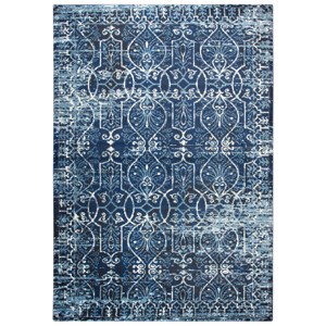 Rizzy Home Alora Decor Swagger Scrollwork Rectangle Rug Dark Blue - 1 of 4