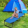Costway Folding Camping Bed Outdoor Portable Military Cot Sleeping Hiking Travel Blue - 4 of 4
