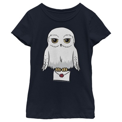 Girl\'s Harry Potter Cartoon Hedwig Letter Target T-shirt 