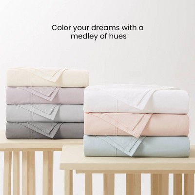 Queen White Organic Cotton Percale Sheet Set