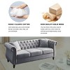 NicBex 59"/80" Chesterfield Velvet Sleeper Sofa, 2/3 Seater Sofa with Rolled Arms and Nailhead,Tufted Couch with Pillows for Living/Bed Room,Office - 4 of 4