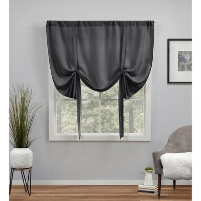 Exclusive Home Sateen Twill Woven Room Darkening Blackout Rod Pocket Tie Up Shade