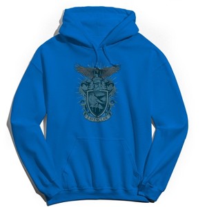Harry Potter Men's Ravenclaw Mascot Emblem Long Sleeve Graphic Cotton Sweatshirt Hoodie - Royal XXXL - 1 of 3