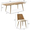 Modern 9-Piece Dining Set with Wood-Look Extendable Table and Oak Bouclé Upholstered Rattan Chairs for 8-Person Dining-Maison Boucle - 4 of 4