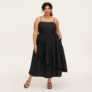Women's Tiered Ruffle Midi Tank Dress -  kate spade new york x Target Black - 1 of 4