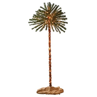 6-Foot Pre-Lit Outdoor Palm Tree with LED Lights