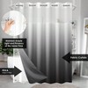 No Hook Ombre Black Shower Curtain with Snap - in PEVA Liner Set Modern Design Hotel Style See Through Top - 4 of 4