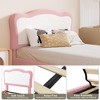 coucheta Upholstered Bed Frame with Two-Tone Scalloped headboard, Cute Velvet Princess Platform Bed for Boys/Girls, Solid Wood Slats Support - 4 of 4