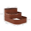SEVOBAL Planters Three Tier Planter Stepped Design with Open Base Construction for Backyard, Garden, Patio, Brown, 62.25"*43"*32.25" - 4 of 4